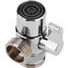 AUNMAS Divertitore acqua rubinetto, Valvola commutazione in ottone anticorrosione per flusso semplice, Adatto tubo G1 2 e lavatrice, Attacco M24 esterno per bagno doccia