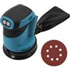 ANEELV Levigatrice orbitale da 125 mm con 6 livelli di potenza, compatibile con batteria Makita da 18 V, levigatrice orbitale per levigare, lucidare e levigare superfici (senza batteria)