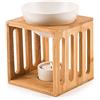 pajoma - Lampada profumata in bambù/Ceramica Wellness, Misura M, L 9,4 x L 9,5 x H 9,5 cm