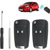 JINSIHU 2 Pezzi 2 Tasti Guscio Chiave Auto Telecomando Compatibile con Chevrolet Aveo Matiz Cruze Captiva Spark Orlando Trax Opel Astra Insignia Vectra Telecomando Ricambio Custodia Chiave Cover