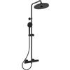 Ideal Standard Ceratherm T25+ Sistema doccia, soffione doccia a risparmio idrico con getto variabile e protezione antiscottatura, flessibile doccia 1750 mm - Nero Opaco (315x531,5x1117 mm)