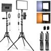 NEEWER Basics 2pz Luci Fotografiche a Pannello LED con Stativi 59''/Porta Telefono, Luce da Studio in Plastica Dimmerabile 2700-6500K 850Lux per Foto Video Film Streaming Live, Senza Adattatore,BP300