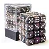 BESCON DICE Moonstone - 36 dadi in pietra di luna da 91,4 cm, 6 lati, nero semi-traslucido, con glitter viola, matrice a sei lati da 12 mm