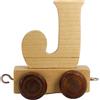 GICO Treno di lettere in legno, treno di lettere, locomotiva, vagone, A-Z, nome desiderato (J)