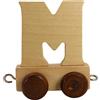 GICO Carra in legno, lettere treno, Lok, Waggon, A-Z, nome desiderato (M)