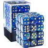 BESCON DICE Bescon - Dadi in pietra di luna da 12 mm, a 6 facce, 91,4 cm, colore blu perlato, dadi D6 con verde brillante, 12 mm a sei facce (36) blocco di dadi in pietra di luna
