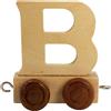 GICO Treno di lettere in legno, treno lettere, locomotiva, vagone, A-Z, nome desiderato (B)