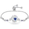FANCIME Bracciale Albero della Vita con Pietra di Nascita per Donna, in Argento Sterling 925, Ciondolo Albero della Vita, Gioielli, Regali per Donne, Donne, Ragazze, 23.0 centimeters, Zaffiro
