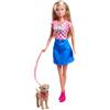 Simba Steffi Love Dog Fun - Bambola alla moda con cane e guinzaglio, 29 cm, passeggiata per cani in gioco di ruolo per bambini dai 3 anni in su