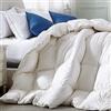Royoliving, Piumone in piuma d'oca per letto matrimoniale per tutte le stagioni, rivestimento in 100% cotone egiziano, con inserto con angoli, 1417,5 g, colore: bianco
