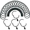 TXZWJZ Anelli per tende con clip, diametro interno 2,5 cm, apribili, confezione da 24 pezzi, in metallo antiruggine, decorativi, vintage, colore: nero