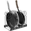 Amig - Organizzatore per Padelle - 6 Scomparti Regolabili - Acciaio Nero - Porta Coperchi e Padelle da Cucina - Dimensioni: 20 x 24 x 30 cm