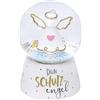 Gruss & CO 46636 - Sfera da Sogno con Angelo Custode, Glitterata, Altezza 6,5 cm, Colore: Bianco/Oro