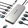 WAVLINK Stazione docking per computer portatili, Displayport Docking Station con doppio DP, HDMI, 100W PD IN, 10Gbps USB A/C, porta Ethernet 2.5G per Dell/HP/Lenovo ecc, solo computer Windows Systerm