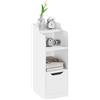 Yaheetech Comodino Stretto, Comodino con Cassetto, 2 Scomparti Apert e Ripiano Superiore, Tavolino da Notte Salvaspazio per Camera da Letto, Soggiorno, Bianco 25 x 35 x 65 cm