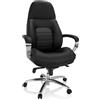 HJH Office 729423 Sedia Direzionale BRENTON XXL Similpelle, Poltrona Girevole da Ufficio, Portata 160 kg,Schienale Alto, Nero