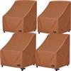 NettyPro Set di 4 coprisedie impermeabili per esterni, 66 x 71 x 71 x 71 cm, colore: marrone