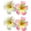 Wyjuan 4 fermagli per capelli hawaiani con testa di frangipane Plumeria in schiuma, per feste in spiaggia, fermagli per capelli, clip e fermagli da 7 cm, accessori per lo styling dei capelli (bianco, rosa)