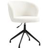 HOMCOM Sedia da ufficio ergonomica sedia girevole altezza regolabile capacità 120 kg rivestimento in tessuto bouclé bianco