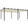 Outsunny Pergola retrattile per terrazza con Telo del tetto scorrevole, struttura in alluminio e poliestere, 3,5 x 6 m, beige | Aosom Italy