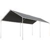 Outsunny Carport tetto per auto 6 x 3 m acciaio zincato robusto tetto PE ad alta densità grigio