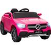 AIYAPLAY Auto elettrica per bambini, Potenza 12V, con telecomando, luci a LED, musica e 3 velocità, 3-6 anni, Rosa | Aosom Italy