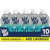 Vernel Ammorbidente Concentrato Vernel Fresh Control Freschezza Oceanica (10 x 48 lavaggi), Ammorbidente Concentrato per Tutti i Tessuti, con Controllo degli Odori di Lunga Durata