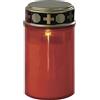 Emos DCCV19, Lumino per cimitero a LED, con timer, IP44, impermeabile, per esterni, luce cimiteri, a batteria rossa, 1.500 ore di durata