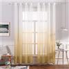 MIULEE Voile Tende Trasparenti con Occhielli Sfumato Verticale Tenda per Finestra per Soggiorno e Camera da Letto 2 Pannelli 140 x 160 CM Giallo