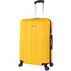 ITACA - Valigia 23Kg da stiva capiente Valigia rigida XL con ruote silenziose Trolley Grande Rigido leggero ideale per viaggi lunghi con Lucchetto a combinazione, Giallo