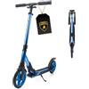 kick'n'roll Lamborghini Monopattino Bambino 8+ anni, Big Wheel 200 mm, regolabile in altezza, pieghevole, scooter per adolescentii, monopattino in metallo fino a 100kg con supporto e luci posteriori- Blu