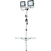 Electraline 63445 Proiettore Doppio Faretto LED con Treppiede Maggiore Stabilità su 3 Appoggi 100 W Impermeabile IP65, Uso Esterno, Set Fotografici Feste e Barbeque in Giardino Grigio