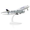 QIYUMOKE Airbus A380 1/300 Lufthansa Modello di aereo in metallo pressofuso con supporto Sky Jumbo Airliner Alloy Model Kit per il regalo degli appassionati di aviazione