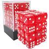BESCON DICE Bescon 12mm 6 Sided Dice 36 in Brick Box, 12mm Six Sided Die (36) Block of Dice, Translucent Red with White Pips