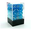 BESCON DICE Bescon 12mm 6 Sided Dice 36 in Brick Box, 12mm Six Sided Die (36) Block of Dice, Translucent Lake Blue