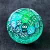 BESCON DICE Bescon Dazzling Green - Dadi da gioco D100, poliedrici solidi, 100 lati, 45 mm di diametro