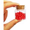 BESCON DICE Bescon Mini Transparent Red D4 Dice 30pcs Healing Potion Bottle, 30pcs Roleplaying Mini Red Gem D4 Dice Healing Potion Pack in Glass Jar