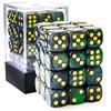 BESCON DICE Bescon - Dadi in pietra di luna da 12 mm, a 6 facce, 91,4 cm, verde scuro perlato, dadi D6 con verde brillante, 12 mm a sei facce (36) blocco di dadi in pietra di luna