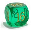 BESCON DICE Big Translucent Backgammon Doubling Cube Dadi 30 mm, grande backgammon raddoppio numero dadi 1 3/16 , verde traslucido