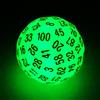 BESCON DICE Bescon Super Jade Glow in Dark Polyhedral Dice 100 Sides, Luminous D100 die, 100 Sided Cube, Glowing D100 Game Dice