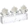 HERVIT Portacandela 8 Cm 3 Fiamme Con Candela Rosa