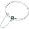 LIGHTDOG 925 Bracciale A Catena Di Serpente In Argento Per Pandora Adatto Per Fascini Europei Braccialetto Di Perline, 7.5in/19cm
