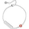 Marvel Braccialetto in Argento Sterling e una Piastra d'argento per Bambine, 18 cm con Allungatore Regolabile