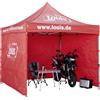 Louis Tenda Moto 3X3 M CON TRE PARETI ROS./BIAN. rosso