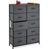Relaxdays Sideboard Camera da Letto, HLP 120x85,5x30 cm, Comò a 10 Cassetti in Tessuto, Ripiano MDF Acciaio, Multicolore