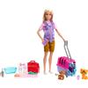 MATTEL Barbie Carriere Salvataggio Animali, Bambola Bionda con Scimmietta e Tigre