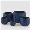 Enzo De Gasperi EDG Enzo De Gasperi Offerta Set 5 Vasi Cachepot Bombati Blue
