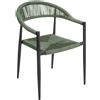 Moia Greenwood Poltrona Milano Alluminio Grigio Corda Verde