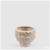 EDG Enzo De Gasperi Vaso Chakra Stucco con Piede H 16 Cm D 20 Cm Waterproof Ivory