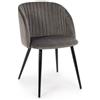 Bizzotto Sedia Queen Velvet Grigio Cadetto di Bizzotto